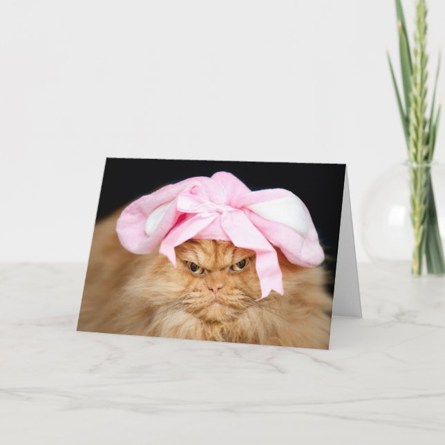 Tarjeta Bunny Cat Easter (Anverso)
