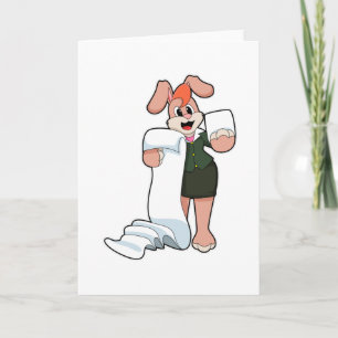 Tarjeta Bunny como secretario con papel