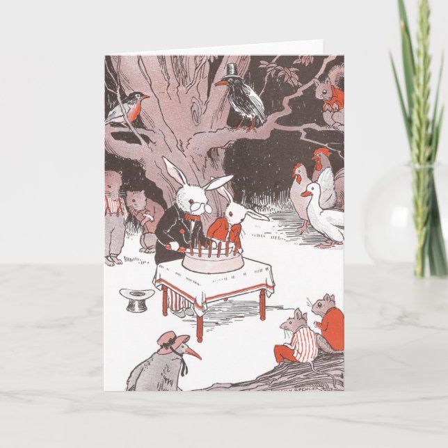 Tarjeta Bunny Cuts Cumpleaños Cake (Anverso)