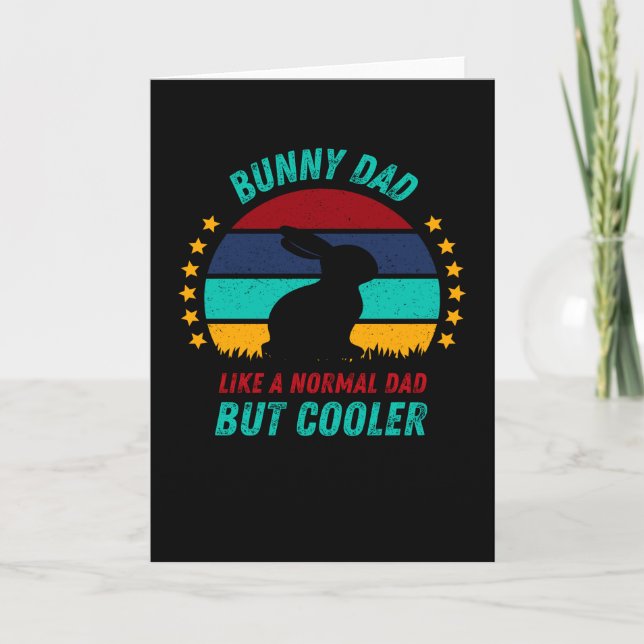 Tarjeta Bunny Dad - Regalo genial para padre (Anverso)
