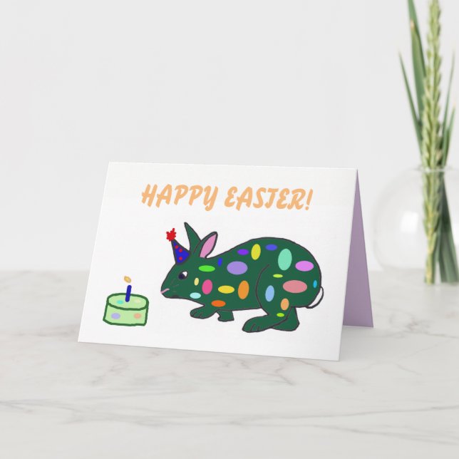 Tarjeta Bunny de cumpleaños de Pascua (Anverso)