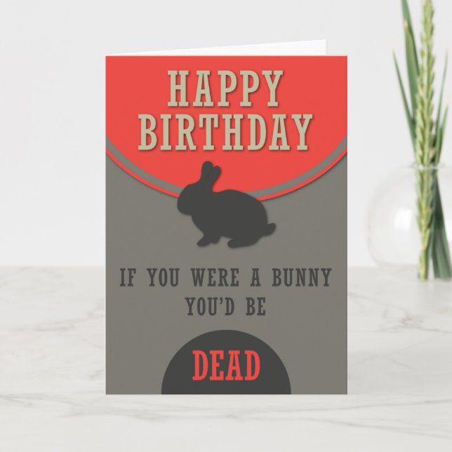Tarjeta Bunny de cumpleaños muerto (Anverso)