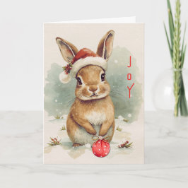 Tarjeta Bunny de Navidades de Woodland singulares