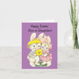 Tarjeta Bunny De Niño Y Chica