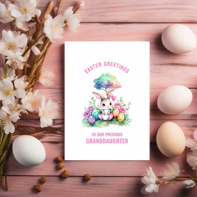 Tarjeta Bunny Easter Greetings a la Nieta (Subido por el creador)
