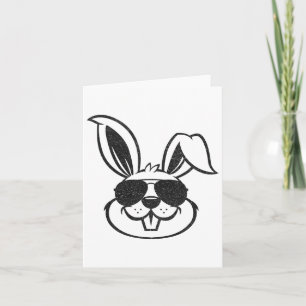 Tarjeta Bunny Face con Sungles Rabbit Easter Day Hombres