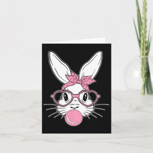 Tarjeta Bunny Face Easter Day Bubblegum Bandana Gles Chica