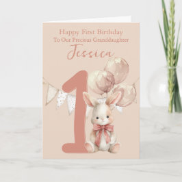 Tarjeta Bunny First Birthday 