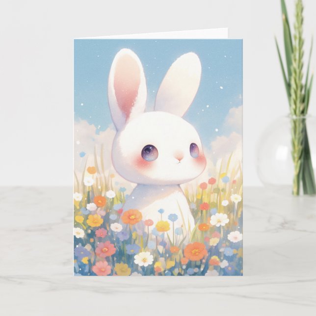 Tarjeta Bunny Flower Bliss (Anverso)