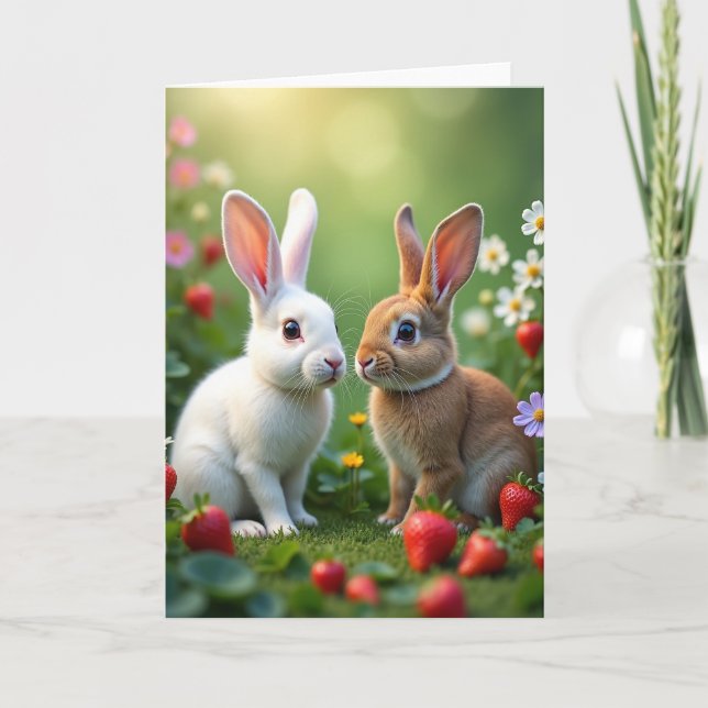 Tarjeta Bunny Friends Cute Encounter Card (Anverso)