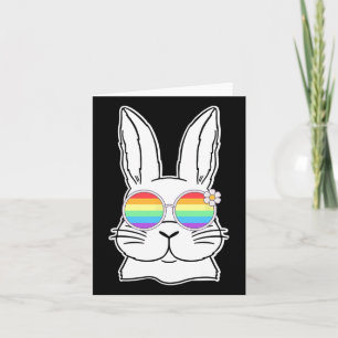 Tarjeta Bunny Gay Pride Lgbtq Bunny Rainbow Sungles Happy
