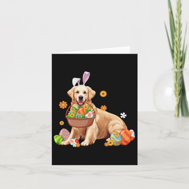 Tarjeta Bunny Golden Retriever Dog Easter Eggys Bysket Boy (Anverso)