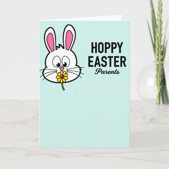 Tarjeta Bunny Hoppy Easter Parents Card (Anverso)