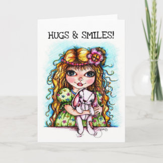 Tarjeta Bunny Hugs and Smiles Greet Card