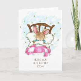 Tarjeta Bunny in Bed Get Well Card