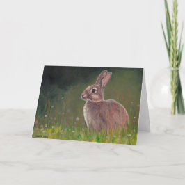 Tarjeta Bunny in the Meadow Animal Art Greeting Card