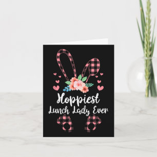 Tarjeta Bunny Leopard Hoppiest Lunch Lady Ever Easter Day