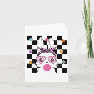 Tarjeta Bunny lindo con gafas de Bandana Bubblegum Easter 