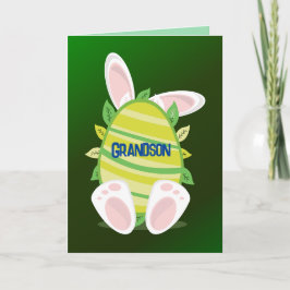 TARJETA BUNNY N EGG GRANDSON EASTER