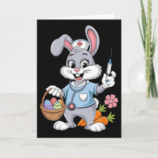 Tarjeta Bunny Nurse Easter Day Stethoscope Rabbit Scrub To