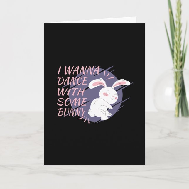 Tarjeta Bunny Quiere Bailar Con Un Socio De Baile (Anverso)
