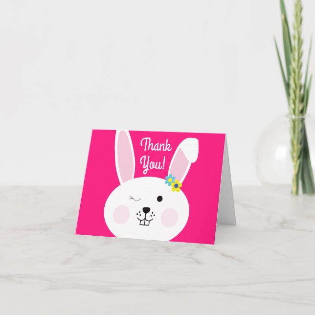 Tarjeta Bunny Rabbit Easter Spring Birday Party (Anverso)