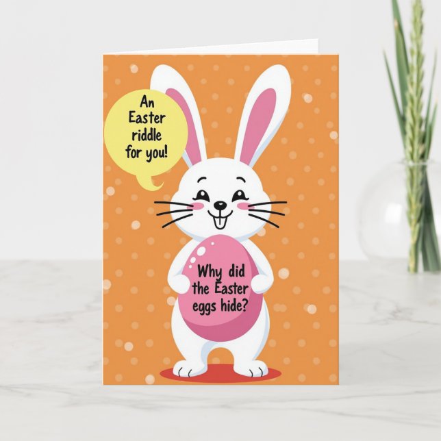 Tarjeta Bunny Riddle Fun Spring Card (Anverso)