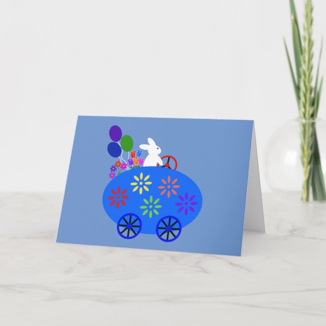 Tarjeta Bunny Riding Eging Car #2 Card (Anverso)