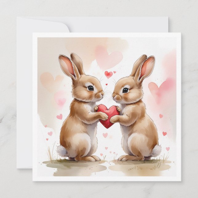 Tarjeta Bunny romántica (Anverso)