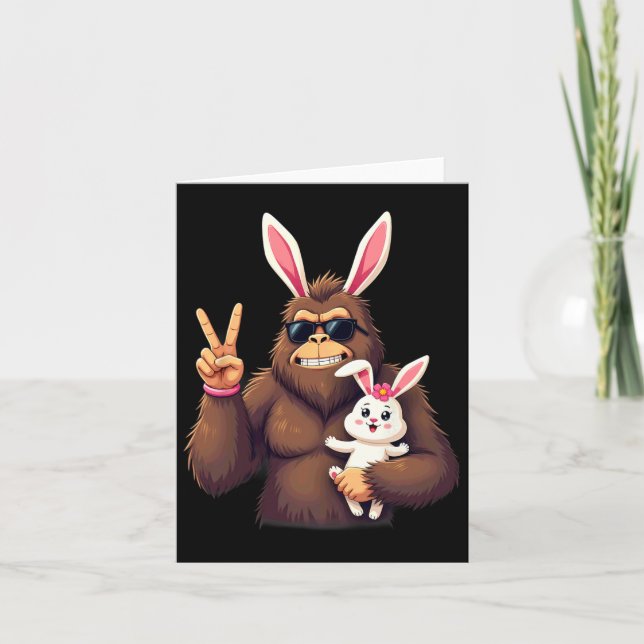 Tarjeta Bunny Sasquatch Bigfoot Sungles Easter 1 (Anverso)