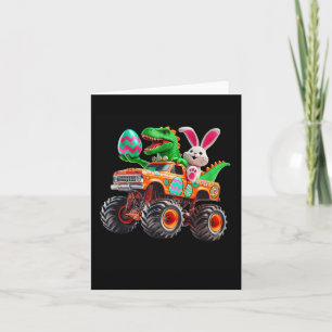 Tarjeta Bunny T-rex Easter Monster Truck Dino Funny Boys K