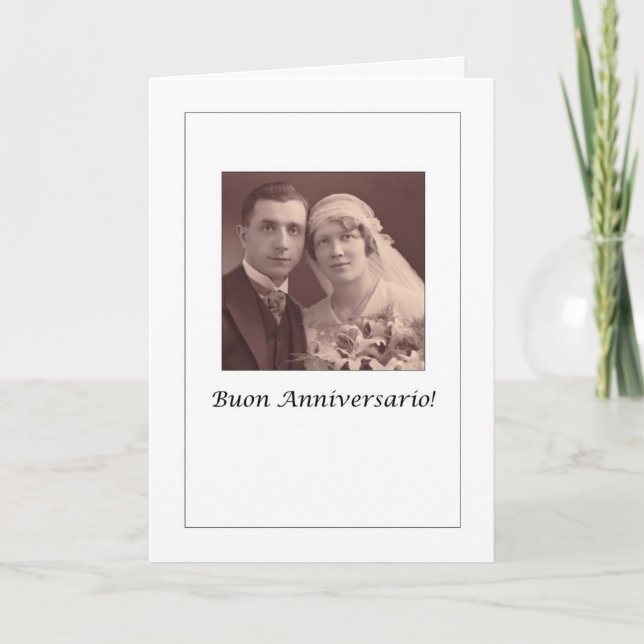 Tarjeta Buon Anniversario - aniversario feliz en Italiano (Anverso)