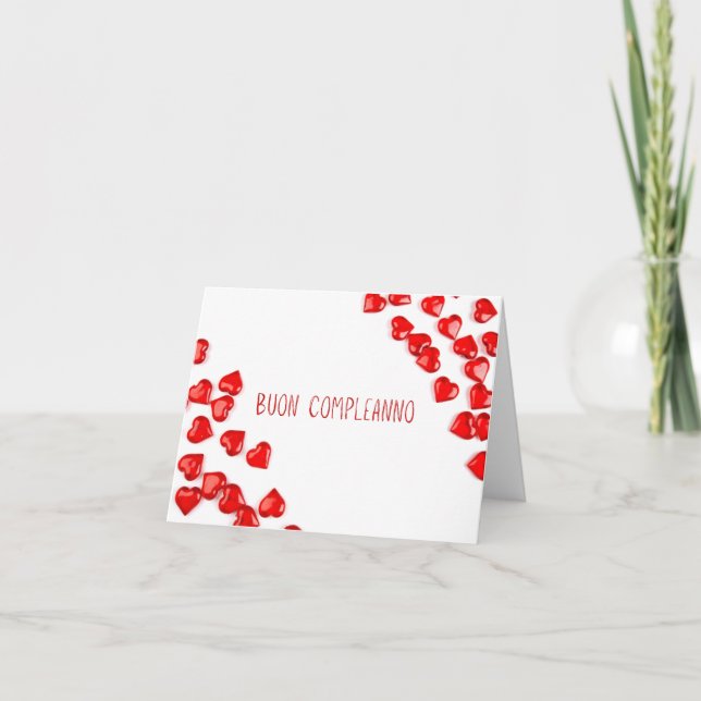 Tarjeta Buon compleanno, cumpleaños feliz italiano (Anverso)