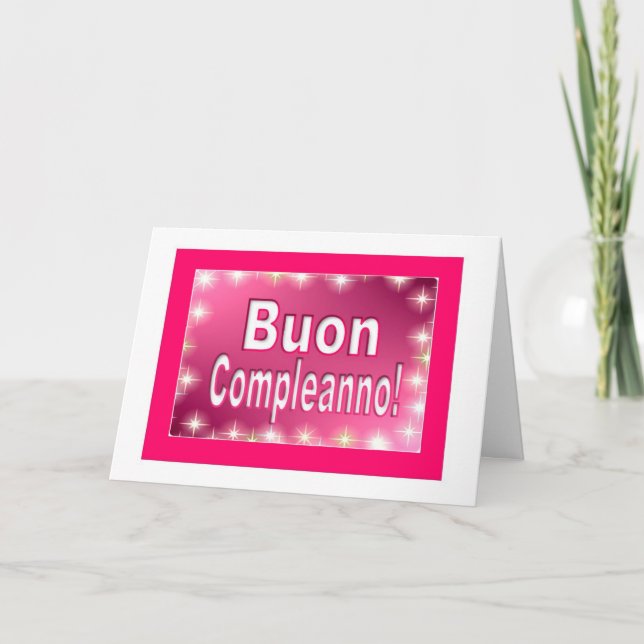 Tarjeta Buon Compleanno - Feliz cumpleaños en italiano (Anverso)