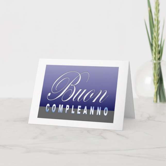 Tarjeta Buon Compleanno - feliz cumpleaños en italiano (Anverso)