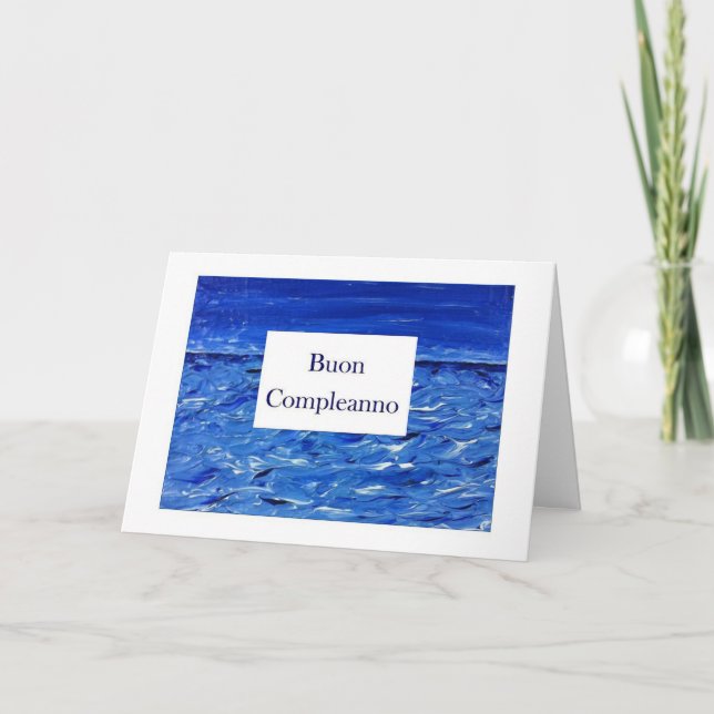 Tarjeta Buon Compleanno - feliz cumpleaños en italiano (Anverso)