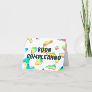 Tarjeta Buon compleanno, feliz cumpleaños italiano
