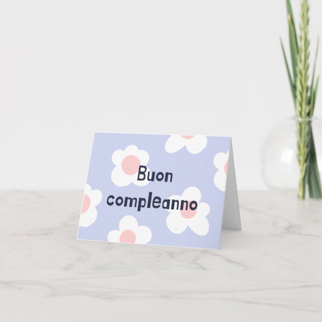 Tarjeta Buon compleanno, feliz cumpleaños italiano (Anverso)
