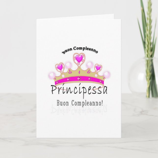 Tarjeta Buon Compleano Principessa (Anverso)