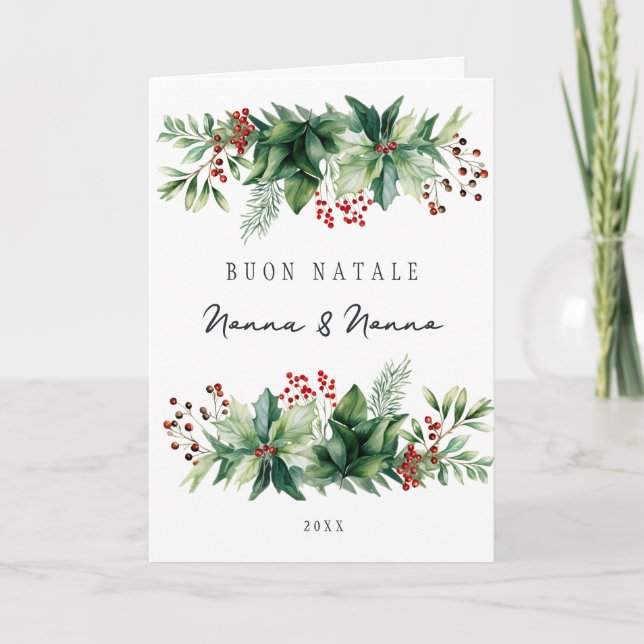 Tarjeta Buon Natale Holiday (Anverso)