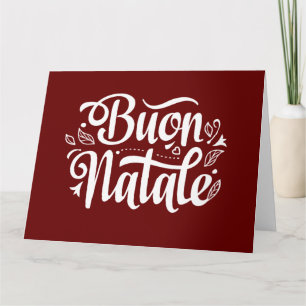 Tarjeta Buon Natale Simple Red Saludo de Navidad italiano