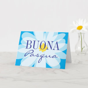 Tarjeta Buona Pasqua Feliz saludo de flores de bonito de P