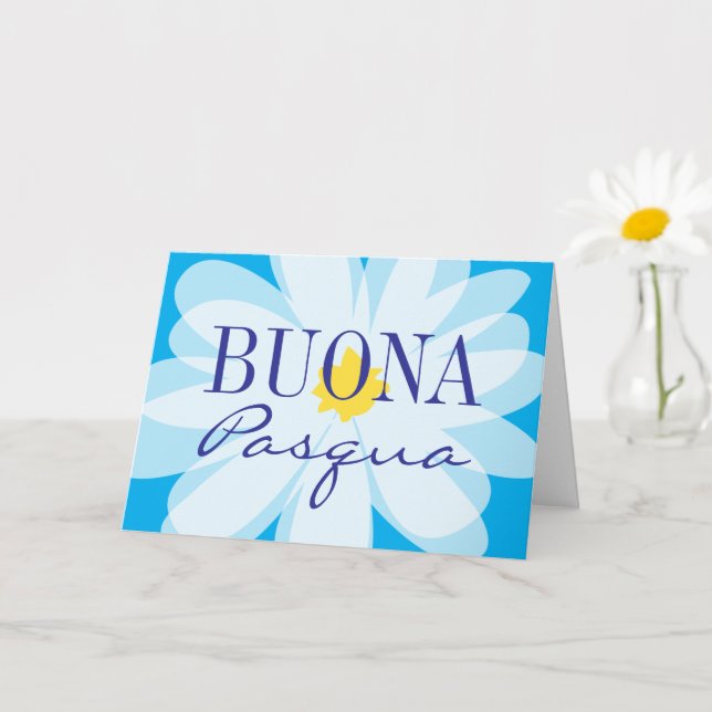Tarjeta Buona Pasqua Feliz saludo de flores de bonito de P (Planta pequeña)