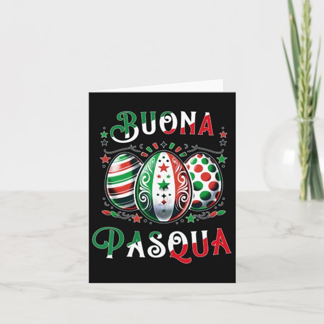 Tarjeta Buona Pasqua Italiano Feliz Huevo De Pascua Para N (Anverso)