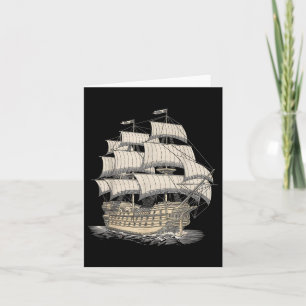 Tarjeta Buque Galleon Vela Ave oceánica Náutica