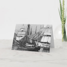 Tarjeta Buques de vela en puerto