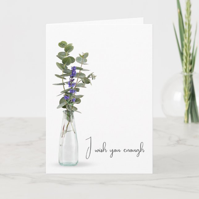 Tarjeta Buquet de flores moradas (Anverso)