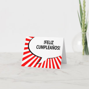 Tarjeta burbuja cómica feliz cumpleanos