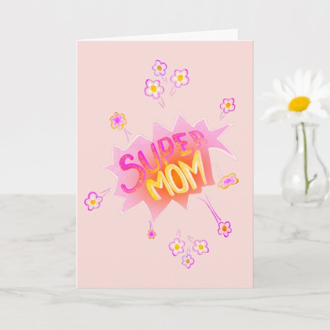 Tarjeta Burbuja de cómics de las flores de neón rosadas de (Planta pequeña)