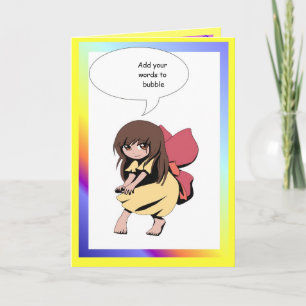 Tarjeta ¡Burbuja de hadas del discurso, viento en mi